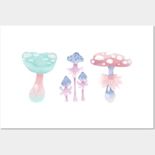 Cartoon fantasy mushrooms Posters and Art